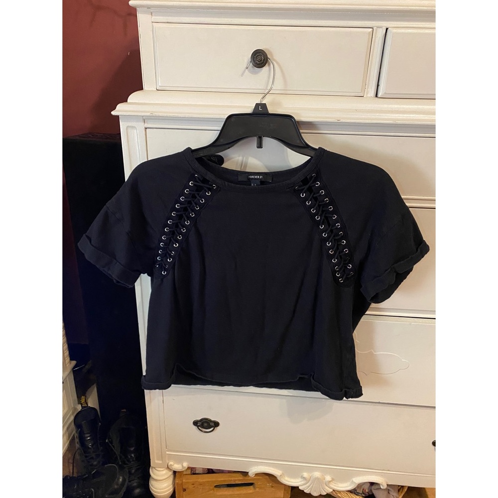 Forever 21 laced up T-shirt, size medium